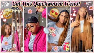 🍀Side Part Quick Weave Tutorial  Ombre Color Long Hair Leave Out FtELFINHAIR Review [upl. by Fricke778]