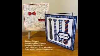 Two masculine cards featuring the Handsomely Suited Bundles from Stampin Up stampinwithjulianne [upl. by Yursa]