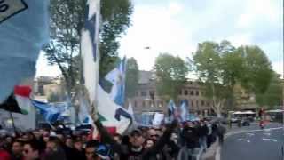 SS LAZIO CORTEO PONTE MILVIO LAZIONAPOLI 2012 [upl. by Nylirehc195]