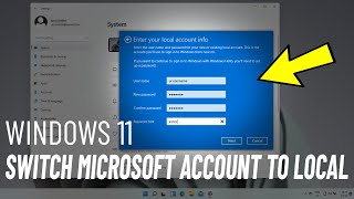 Switch Microsoft Account To Local Account On Windows 11  How To Change Microsoft Account To Local [upl. by Milissent363]