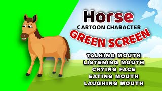 Horse cartoon green screen horse videos animation [upl. by Blynn]