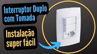 Instalação de Interruptor Duplo com Tomada [upl. by Sauder]