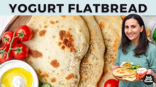 Yogurt Flatbread  4 INGREDIENT NAAN RECIPE [upl. by Agnes]