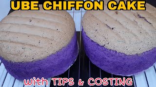 UBE CHIFFON CAKE at 148 pesos with Tips amp Complete Costing  Negosyo Recipe [upl. by Dupuis]