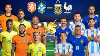 Brazil Netherlands 🆚 Argentina France  Messi Neymar Mbappe Depay Vinicius [upl. by Deerc766]