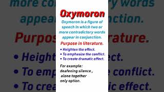 Figure of speech Oxymoron  Oxymoron examples and purpose in literature [upl. by Ardua]