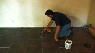 SnapStone Porcelain Tile Installation  Grouting Tile [upl. by Ahsenauq]