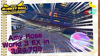 Amy Rose WR World 3 EX in 324709  Super Monkey Ball Banana Rumble speedrun [upl. by Ynnad469]