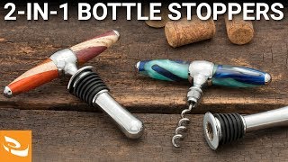 Handled CorkscrewBottle Stopper Woodturning Project [upl. by Glanti116]