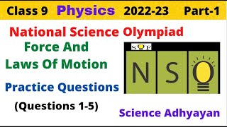 Physics Olympiad Questions For Class 9  Force And Laws Of Motion Part 1 National Science Olympiad [upl. by Marienthal902]