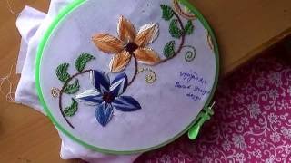 Hand Embroidery Designs  155  Raised Straight stitch Design [upl. by Acirej]