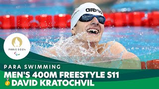 🇨🇿 David Kratochvil Leads the Mens 400m Freestyle S11 Para Swimming  Paris 2024 Paralympics [upl. by Kristy952]