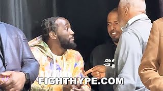 Terence Crawford PULLS UP to Benavidez vs Andrade weighin for TALK with PBC on 168 MOVE [upl. by Ilegna]