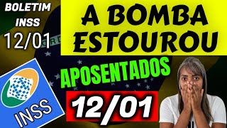 ✔️💣 A BOMBA ESTOUROU SAIU AGORA PELA MANHÃ INSS 12 01 [upl. by Skardol]