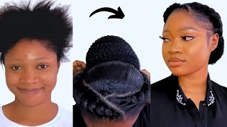 Elegant Flat Twist Updo for Short Natural Hair  5Minute Tutorial  Kinky Hair Styles hairstyles [upl. by Lear]