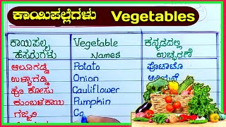 ತರಕಾರಿಗಳು  vegetables in Kannada  vegetable names in Kannada  tarkarigalu  vegetables name [upl. by Assilat213]