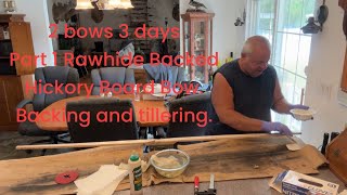 2 bows in 3 days Part 1 Rawhide Backed Hickory Board Bow Backing and tillering By Joe Zummo [upl. by Edrick]