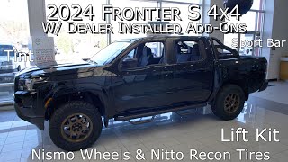 New 2024 Nissan Frontier S 4x4Nismo Wheels Sport Bar Tint Nitto Recon Tires Lift Kit [upl. by Elleon]