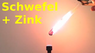 Chemische Reaktion von Zink mit Schwefel [upl. by Deeas]