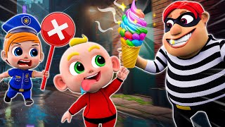 No Baby Stranger Danger 👿🎵  Police Rescues Little Baby  NEW ✨ Funny Nursery Rhymes [upl. by Gaby]