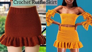 How To Crochet A Ruffle Skirt  Beginner Friendly [upl. by Hedvige259]