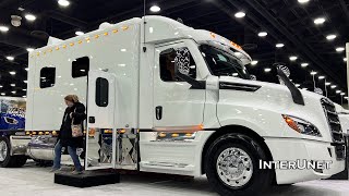 Freightliner Cascadia Super Sleeper with Kitchen and Bathroom Long Haul SEMI Truck [upl. by Fairfax]