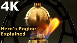 4K  Heros Engine Explained Aeolipile Ancient Steam Turbine  Live Steam [upl. by Madeline109]