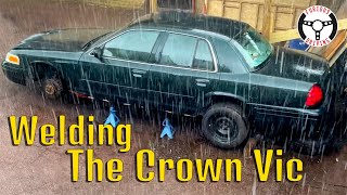 Welding the Crown Vic drivers side wasfun [upl. by Hermie]