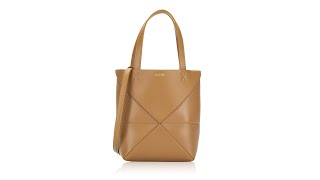 Loewe Shiny Calfskin Puzzle Fold Mini Tote Warm Desert [upl. by Eitsirk]