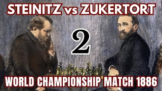 Wilhelm Steinitz vs Johannes Zukertort  World Championship Match 1886  Round 2 [upl. by Aziaf]