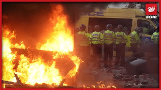 Police condemn sickening scenes at Southport protest as officer hurt and van set on fire [upl. by Saylor]