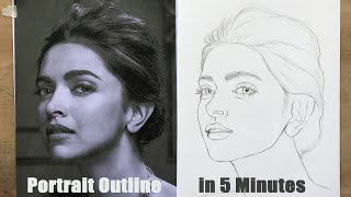 Perfect Portrait Outline in 5 Minutes  HOW TO DRAW FACE  Basic Proportion for Beginners [upl. by Akeem80]