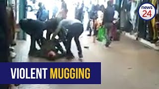 WATCH Violent mugging near Joburg high court caught on CCTV [upl. by Eidson]