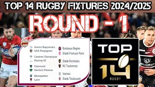 🔴 Top 14 Rugby Round 1 Fixtures 2024 top14 franceleague Rugby [upl. by Belshin560]