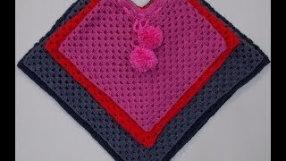 Child Poncho Crochet Tutorial [upl. by Rosina]