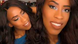 Neutral Makeup with POP of Color Spring Makeup Tutorial for dark skin [upl. by Nimsaj]