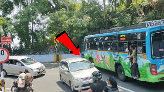 Private Bus Struggling To Turn Big Hairpinbend Road At Yercaud Hills Salem [upl. by Ynehpets28]