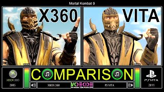 Mortal Kombat 9 Xbox 360 vs PS Vita Side by Side Comparison  VCDECIDE [upl. by Irahs]