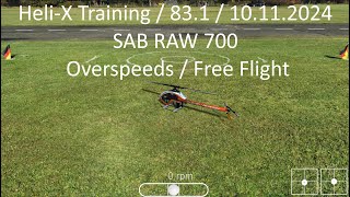 HeliX Training  831  10112024  SAB RAW 700  Overspeeds  Free Flight [upl. by Nnairda991]