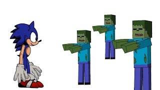 Sonic EXE vs Minecraft Zombie EPIC Fight  Sonic and Shin Sonic [upl. by Ahsimak527]