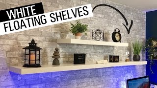 How to Install White Floating Shelves  Ikea Lack Shelf [upl. by Eineeuq]