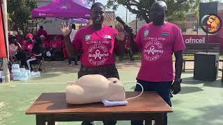 FANTA BOJANG DEMONSTRATED BREAST EXAMINATION TECHNIQUES AT MEDIA RUN CHALLENGE [upl. by Tomas]