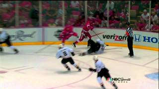 Justin Abdelkader gets 5 minute Major for hit on Toni Lydman May 4 2013 [upl. by Nnil858]