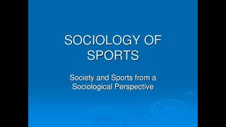 Sociology of Sports  Sports psychology  Importance of sociology in sports  Physical Education [upl. by Yesdnik]