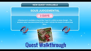 The Sims FreePlay  Sous Judgemental Quest Walkthrough [upl. by Angle243]