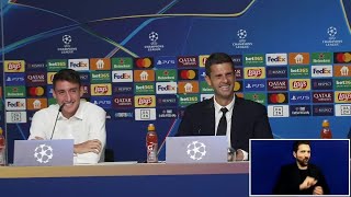 LIPSIA  JUVE Cambiaso e Thiago Motta in conferenza stampa [upl. by Hairakcaz]