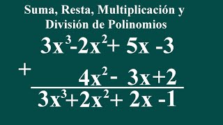 Operaciones con polinomios suma resta multiplicación y división de polinomios [upl. by Nelehyram17]