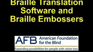 Braille Transcribing Software and Braille Embossers [upl. by Wil]