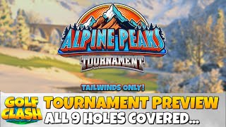 TOURNAMENT REVEAL amp PREVIEW Alpine Peaks  Grunberg Slopes  Golf Clash [upl. by Noelc]