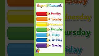 7 days of the week name weekdays song  week song kindergarten [upl. by Eelam840]